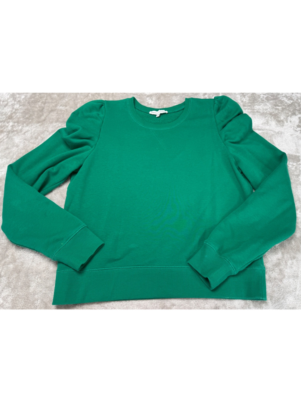 Rebecca Minkoff Jade Green Janine Puff Sleeve Sweatshirt Womens Size L
